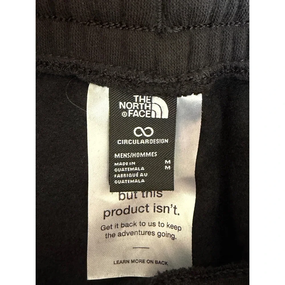 The North Face Sweatpants Mens M Black Circular Design Fleece Joggers Logo